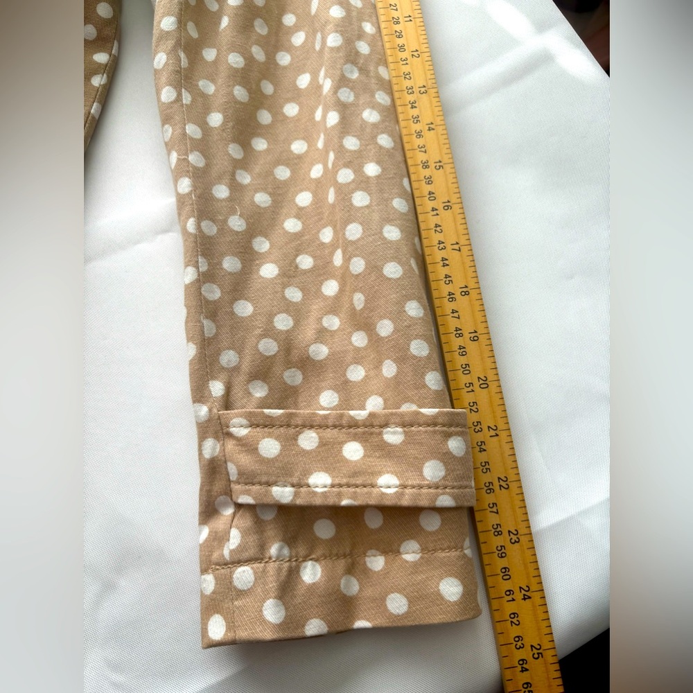 ANN TAYLOR  POLKA DOT SWING DESIGN JACKET TWO POCKET DOUBLE BREASTED SZ S - Picture 10 of 11